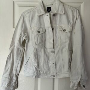 GAP White Jean Jacket Classic Denim Style size S